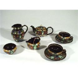 Thoume pottery teaset, incised and painted …