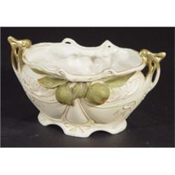 Royal Dux Art Nouveau twin handled plate, h…