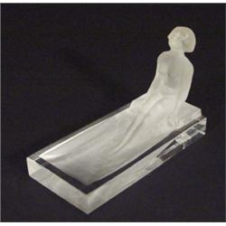 Cut glass Art Deco ashtray modelled as a nu…