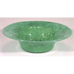 Mottled green Monart glass bowl, 26cm diame…