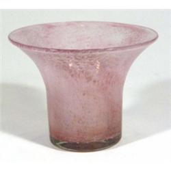 Mottled purple and clear Vasart glass vase …