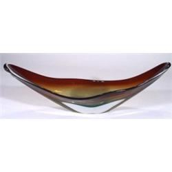 Murano boat shaped art glass bowl, 52cm lon…