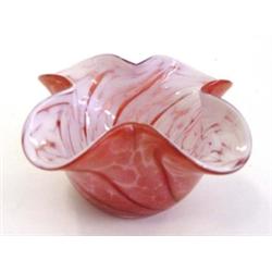 Italian white overlay and Cranberry glass b…