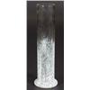 Image 1 : Cylindrical mottled white overlay Art glass…