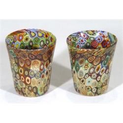 Pair of Italian Millefiori style multi colo…