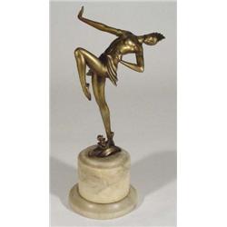 Bronzed Art Deco style ballerina with raise…