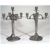 Image 1 : Pair of aesthetic pewter five branch candel…