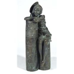 Ronald Moll coal cast bronze figure of a se…