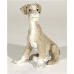 Hand painted Lladro seated dog, marks to ba…