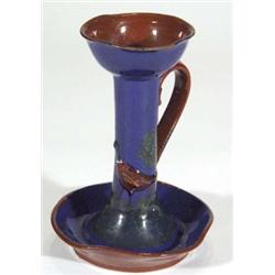 Mottoware chamberstick, decorated with a ph…