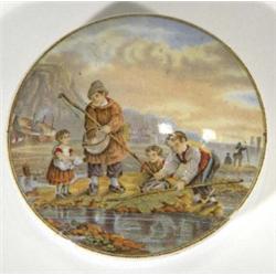 Victorian Pratt ware pot lids printed with …