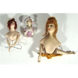 Two hand painted 1950s plaster pin ladies a…