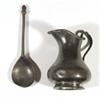 Image 1 : 18th century style pewter jug and a spoon, …