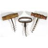 Image 1 : Three corkscrews, two with turned wooden ha…