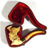 Image 1 : Leather cased carved meerschaum pipe modell…