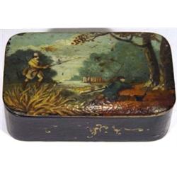 Rectangular papier mache box handpainted wi…