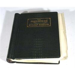 Green leather cased Movaleaf stamp album wi…