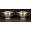 Image 1 : Two silver twin handled trophy shaped salts…
