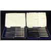 Image 1 : Two boxed set of silver handled cake knives…