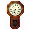 Image 1 : Walnut eight day American drop dial clock, …