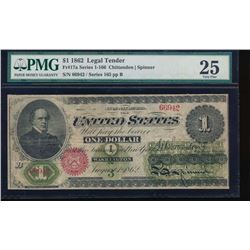 1862 $1 Legal Tender Note PMG 25