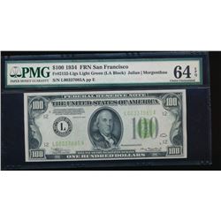 1934 $100 San Francisco Federal Reserve Note PMG 64EPQ