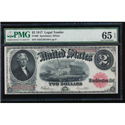 1917 $2 Large Legal Tender Note PMG 65EPQ