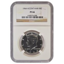 1964 Kennedy Half Dollar Accent Hair NGC PF66