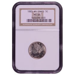 1883 No Cents Nickel Coin NGC MS66