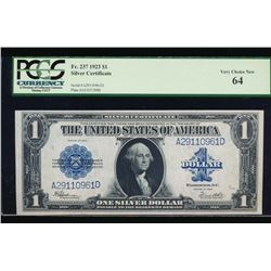1923 $1 Silver Certificate PCGS 64