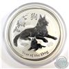 Image 1 : 2018 Australia $10 Year of the Dog 10oz .999 Fine Silver Coin in Capsule (capsule is scratched) TAX 