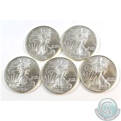 Lot of 2011 $1 United States 1oz Fine Silver Eagles (Tax Exempt) 5pcs.