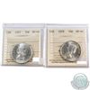 Image 1 : 1957 & 1959 Canada 50-cent ICCS Certified MS-64. 2pcs