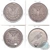 Image 2 : Lot of USA Silver $1 - 1891, 1921, 1922 & an Unknown Date (coins are impaired). 4pcs