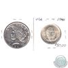Image 1 : 1922 USA Peace Dollar & 1946 Booker T. Washington Half Dollar. 2pcs