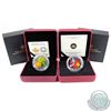 Image 1 : 2013 Canada $20 Holiday Candy Cane & 2014 $20 Water Lily and Leopard Frog Venetian Glass Fine Silver