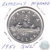 Image 1 : 1951 Canada Silver $1 SWL BU (MS-63) (Cleaned)