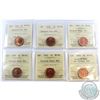 Image 1 : Lot of Canada 1-cent Rotated Dies ICCS Certified MS-66 - 1967, 1976, 1999, 1999 MS-64, 2002 & 2003 N