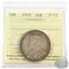 Image 1 : 50-cent 1932 ICCS Certified F-12. *Nice Key Date Coin*