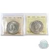 Image 1 : Silver $1 1937 AU-50 & 1938 VF-20 both coins ICCS Certified.