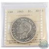 Image 1 : Silver $1 1945 ICCS Certified AU-55. A Nice Bright flashy Key Date coin.