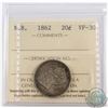 Image 1 : 20-cent 1862 N.B. ICCS Certified VF-30. A Nice Mid Grade coin.