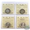 Image 1 : Lot of Canada 25-cent ICCS Certified - 1913 VF-20, 1915 G-6, 1916 VF-30 & 1918 EF-40 (Corrosion). 4p