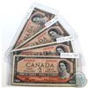 Image 1 : 5 x 1954 Devil's Face $2.00 Notes with Coyne-Towers Signatures in VF condition. All Notes have impai