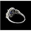 Image 3 : 14KT White Gold 1.02 ctw Sapphire and Diamond Ring