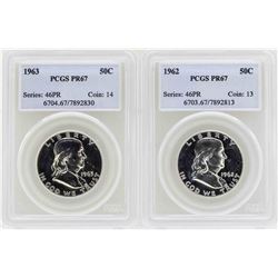 Lot of 1962-1963 Franklin Half Dollar Proof Coins PCGS PR67