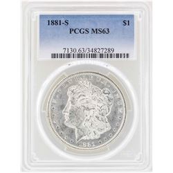1881-S $1 Morgan Silver Dollar Coin PCGS MS63