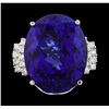 Image 2 : GIA Cert 43.95 ctw Tanzanite and Diamond Ring - 14KT White Gold