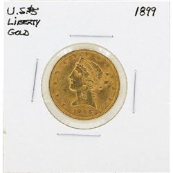 1899 $5 Liberty Head Half Eagle Gold Coin