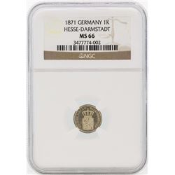 1871 Germany Kreuzer Coin NGC MS66